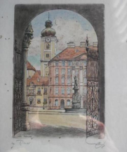 PENTEKENING GEMENGDE TECHNIEK * WENEN * Gesigneerd *, Antiek en Kunst, Kunst | Schilderijen | Klassiek, Verzenden