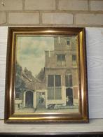 prent op doek  Straatje Vermeer   50 x 60 Cm, Antiek en Kunst, Ophalen