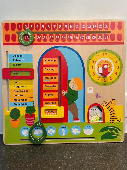 Houten kalenderbord, Kinderen en Baby's, Speelgoed | Educatief en Creatief, Zo goed als nieuw, Ophalen of Verzenden