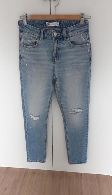 Zara used jeans maat 34 W25 W26 lichtblauw 