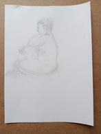 Zittend naakt, Antiek en Kunst, Kunst | Tekeningen en Foto's, Verzenden