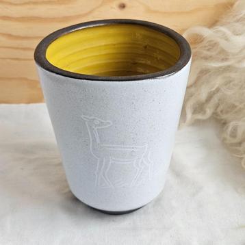 Retro fifties vaasje met hert decoratie beschikbaar voor biedingen