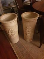 Tekoop  2x mooie bloemen potten, Tuin en Terras, Ophalen, Rond, Zo goed als nieuw, Aardewerk