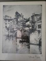 Joseph Pennell ets ponte vecchio, Antiek en Kunst, Ophalen of Verzenden