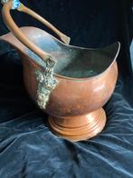 Koperen kolenkit met Delftsblauwe handvat, Ophalen of Verzenden