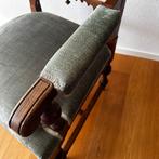 Groene vintage troon stoel (in prachtige staat)  1800-1890, Antiek en Kunst, Antiek | Meubels | Stoelen en Banken, Ophalen of Verzenden