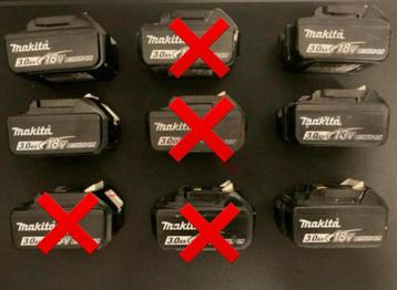 5x Makita BL1850B 18V 3,0Ah Accu | MOET NU WEG! beschikbaar voor biedingen