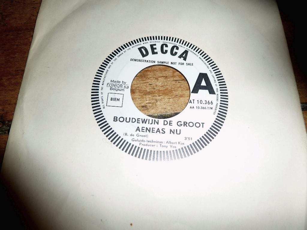 Aeneas NU Boudewijn de Groot Promotion- België, Cd's en Dvd's, Vinyl Singles, Ophalen of Verzenden, Gebruikt, Nederlandstalig