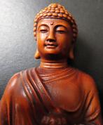 Boxwood beeld van een Sakyamuni Ru Lai Buddha  -Tibet, Antiek en Kunst, Ophalen of Verzenden