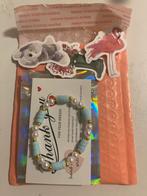 Handgemaakte blauwe armband, Sieraden, Tassen en Uiterlijk, Armbanden, Nieuw, Elastiek, Met bedels of kralen, Verzenden