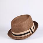 Bruine stro pork pie hoed / heren dames zomer strand bowler, Verzenden, Nieuw, Hoed