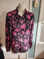 Blouse M Distrikt Nørrebro zwart fuchsia roze bloemen, Ophalen of Verzenden, Zo goed als nieuw, Zwart