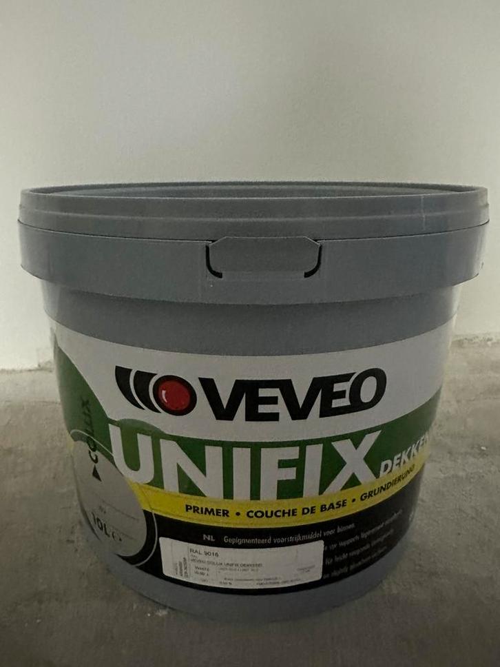 Veveo unifix dekkend RAL 9016, Doe-het-zelf en Verbouw, Verf, Beits en Lak, Nieuw, Verf, 10 tot 15 liter, Wit, Ophalen of Verzenden