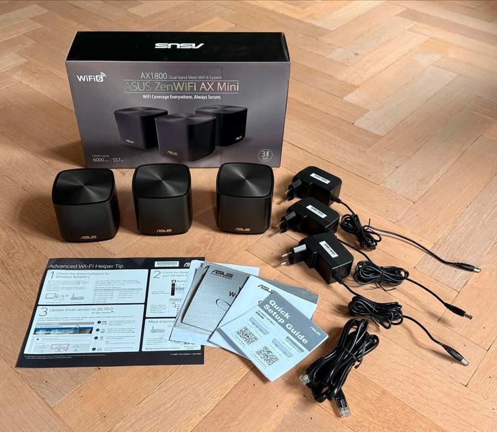 ASUS ZenWiFi XD4 Mesh Wifi 3-pack Zwart, Computers en Software, Routers en Modems, Zo goed als nieuw, Router, Ophalen of Verzenden