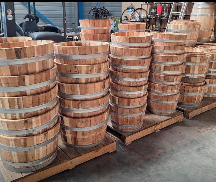 Houten bloembak, Tuin en Terras, Bloembakken en Plantenbakken, Zo goed als nieuw, Hout, 60 tot 100 cm, Ophalen