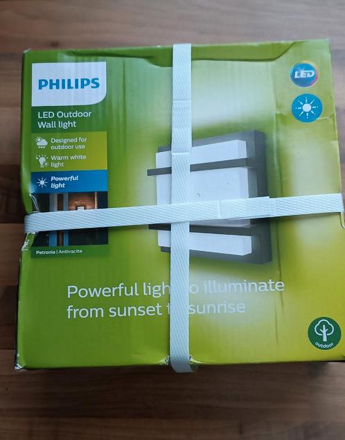 Philips Petronia wandlamp Ultra Efficient antraciet 12 W, Huis en Inrichting, Lampen | Wandlampen, Nieuw, Kunststof, Ophalen of Verzenden