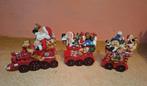 Kersttrein 3 delig polystone. Met beren en kindje, Ophalen of Verzenden, Zo goed als nieuw