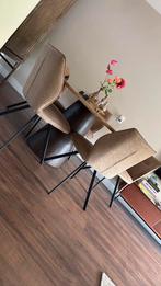 5  Caramelkleurige Eetkamerstoelen, Ophalen, Gebruikt, Bruin, Stof