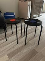 Vinyl krukje/bijzettafeltje, Minder dan 55 cm, Metaal of Aluminium, Zo goed als nieuw, Ophalen
