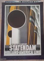 Art Deco Affiche New Statendam Holland-Amerika Lijn 1929, Antiek en Kunst, Kunst | Litho's en Zeefdrukken, Ophalen of Verzenden