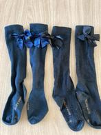 2 paar kniekousen met strikjes blauw en zwart maat 27/30, Ophalen of Verzenden, Zo goed als nieuw, Meisje, Sokken