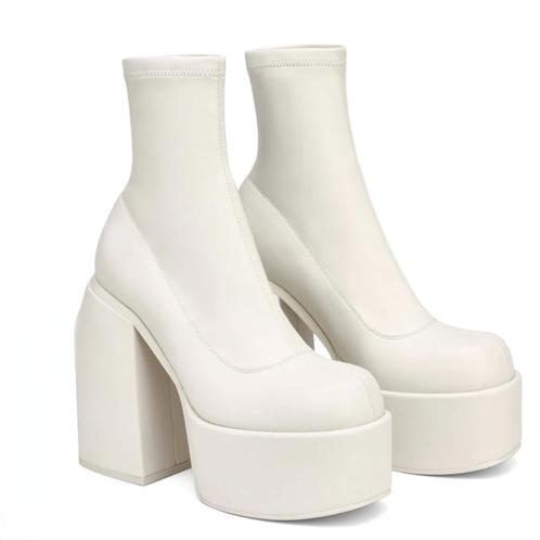 Witte enkellaarsjes met blokhak dames vrouwen lage laarzen, Kleding | Dames, Schoenen, Nieuw, Lage of Enkellaarzen, Wit, Verzenden