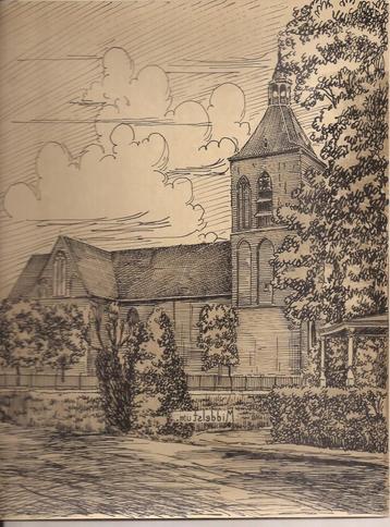 Middelstum Kerk Tekening Sievers 50 / 60er jaren beschikbaar voor biedingen
