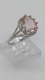 Zilveren ring 925 met lichtroze steen, Nieuw, Ophalen of Verzenden, 17 tot 18, Roze