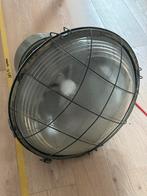Vintage industriële hanglamp, Huis en Inrichting, Lampen | Hanglampen, Ophalen, Gebruikt, Vintage, Glas