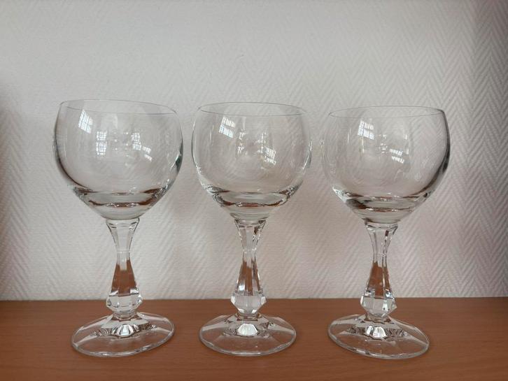 3 vintage wijnglazen van Bleikristall, Antiek en Kunst, Antiek | Glas en Kristal, Ophalen of Verzenden