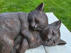 2 SLAPENDE POEZEN / KITTENS / BRONZEN TUINBEELD, Dierenbeeld, Nieuw, Info@huisentuindecoratiemarie.nl, Huis en tuin decoratie marie
