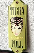 Tigra kingsize pull deurpostplaatje Emaille, Antiek en Kunst, Antiek | Emaille, Verzenden