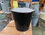 Zwart emaille emmer  mooi doorleefd, Ophalen of Verzenden