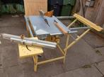 Scheppach TKU zaagtafel met afkort roltafel en platenzaag, Doe-het-zelf en Verbouw, Gereedschap | Zaagmachines, Ophalen, Gebruikt