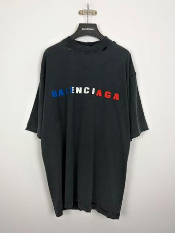 Balenciaga International France T-Shirt Faded Zwart Maat M beschikbaar voor biedingen
