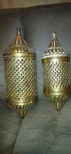 2 koperen originele hanglampen, Huis en Inrichting, Lampen | Hanglampen, Ophalen, Gebruikt, Indonesisch, Metaal
