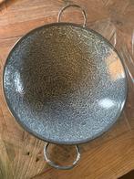 Grijze emaille wok, Ophalen of Verzenden, Zo goed als nieuw
