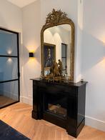 Antieke vergulde spiegel, Antiek en Kunst, Antiek | Spiegels, Ophalen of Verzenden, Rechthoekig