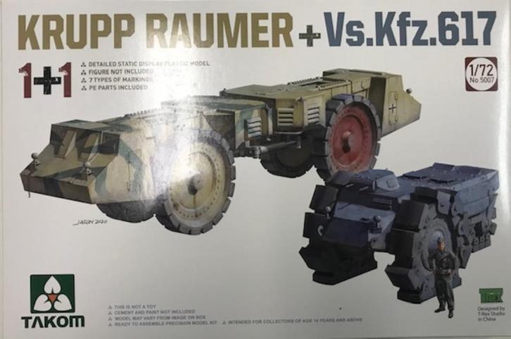 Coelianmodels, Takom, 5007, Krupp Raumer & 617, 1/72, € 36,-, Hobby en Vrije tijd, Modelbouw | Auto's en Voertuigen, Nieuw, Tank