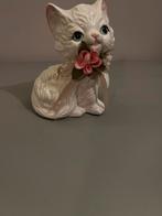 Schattig Kattenbeeldje met Bloem, Verzamelen, Beelden en Beeldjes, Ophalen, Zo goed als nieuw, Dier