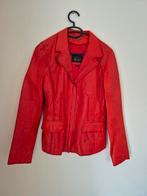 Koraalrood leren jasje 40, Kleding | Dames, Ophalen of Verzenden, Zo goed als nieuw, Maat 38/40 (M)