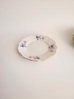 Izgs prachtig brocante bloemen bordje ontbijt dessert gebak, Antiek en Kunst, Ophalen of Verzenden