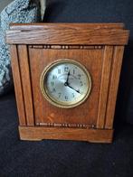 vintage eikenhouten spaarklok verzekeringsmaatschappij, Antiek en Kunst, Ophalen of Verzenden