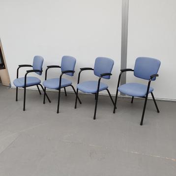Set van 4 x Ahrend vergaderstoelen - blauwe stof kantoorstoe beschikbaar voor biedingen