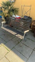 Tuinbank hardhout/ metaal kwaliteit 123x86cm, Tuin en Terras, Tuinbanken, Ophalen, Zo goed als nieuw, Metaal