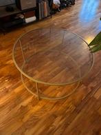 Glazen tafeltje, Huis en Inrichting, Ophalen, 50 tot 100 cm, Gouden rand, Rond