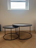 Richmond Salontafel tweedelig zwart, 50 tot 100 cm, Rond, Zo goed als nieuw, Metaal