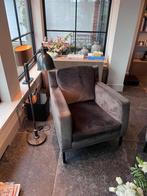 Twee fauteuils & bankje - grijs/groen, Huis en Inrichting, Fauteuils, Ophalen, Gebruikt, 75 tot 100 cm, Hotel chique