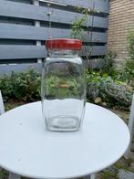 Glazen Voorraadpot met bakelieten deksel, Gebruikt, Schaal, Ophalen of Verzenden, Glas