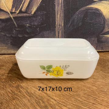 Vintage melkglas Arcopal Bleu Band botervloot beschikbaar voor biedingen